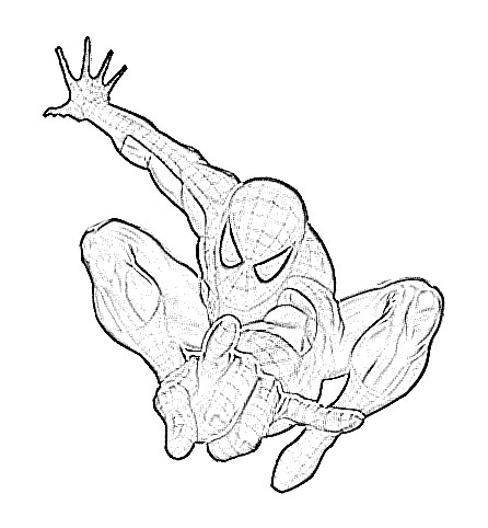 446x482 Spiderman Cartoon Sketch