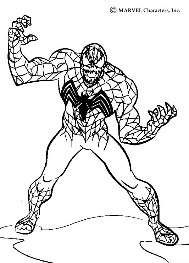 610x850 Venom Ready To Attack Coloring Pages