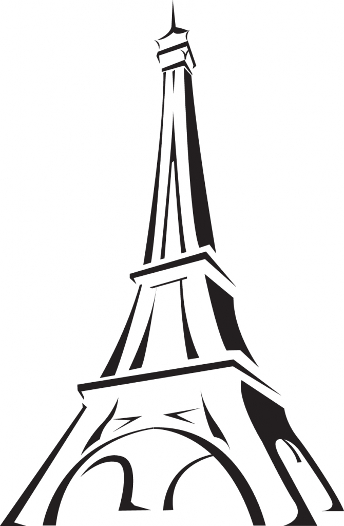 670x1024 Cartoon Drawing Of Eiffel Tower