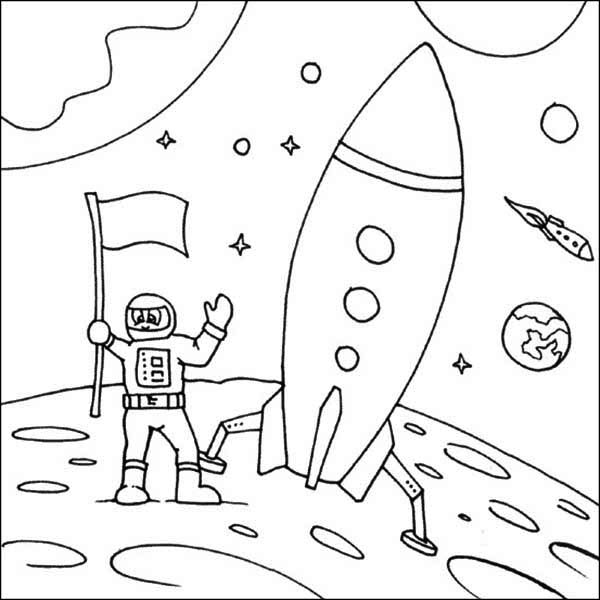 600x600 Astronaut Clipart The Moon Drawing