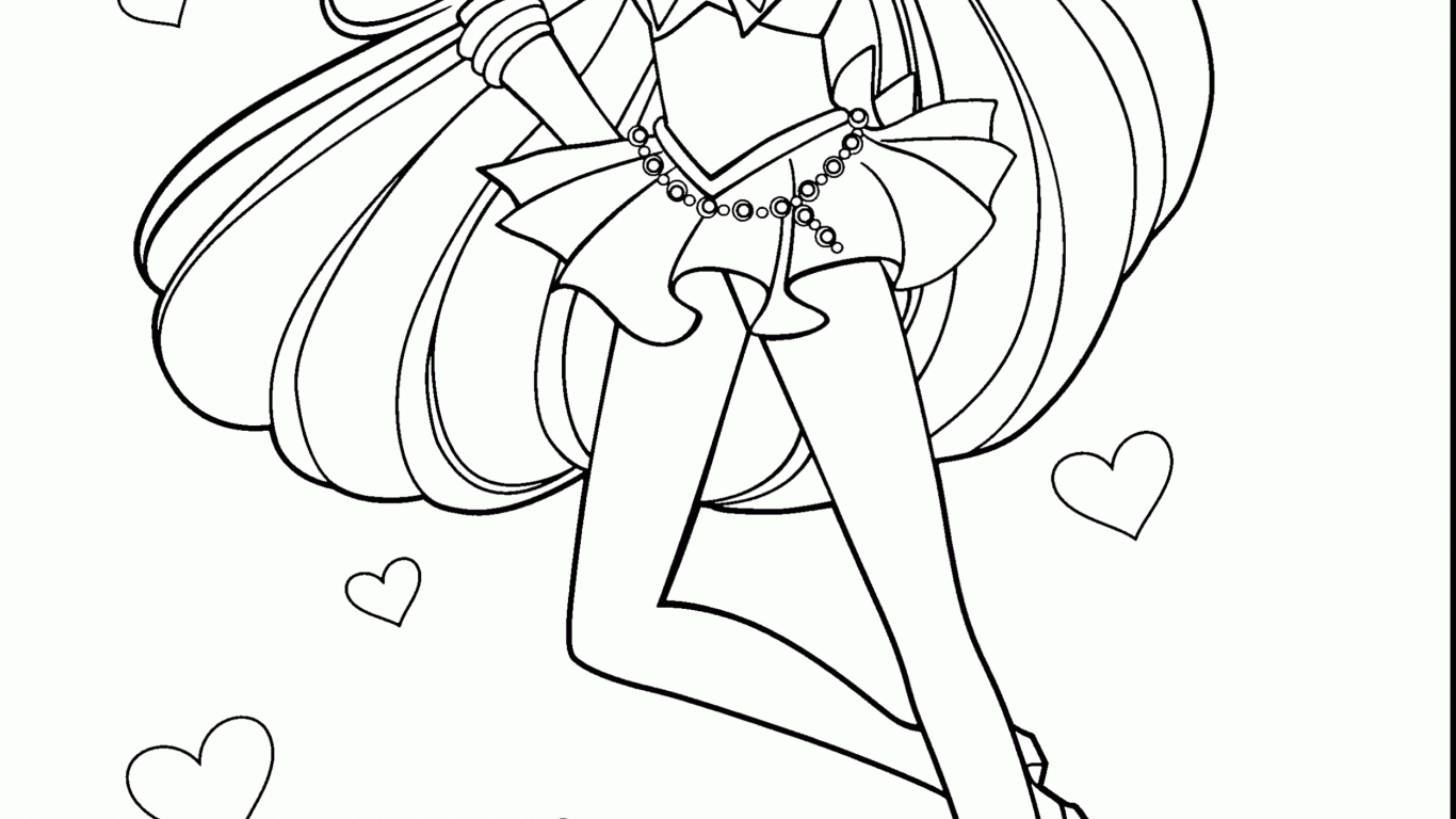 1366x768 Sailor Moon Coloring Book Pages For Kids And Toddler Cartoon