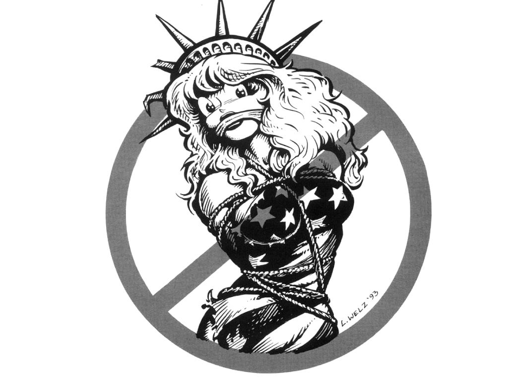 1024x768 Drawn Statue Of Liberty Gun