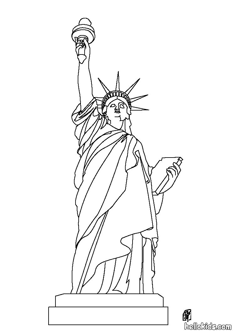 750x1060 Free Statue Of Liberty Coloring Pages Printable Adult Page Easy