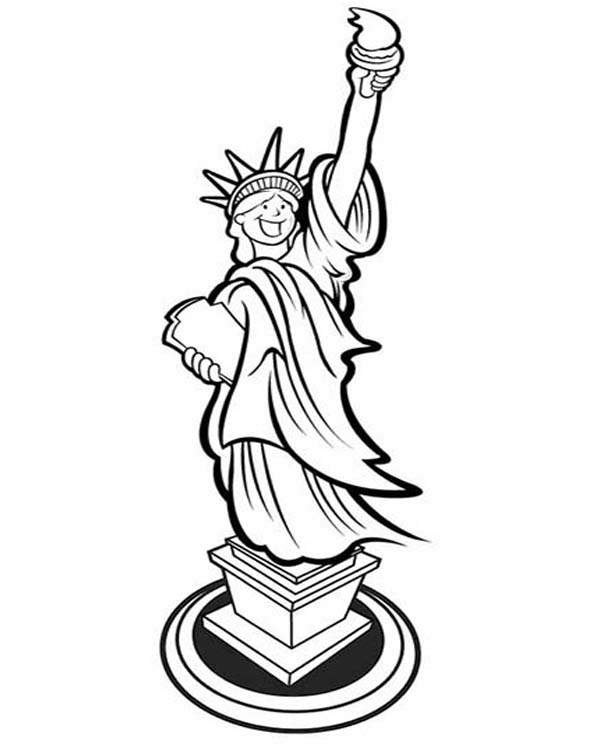 600x750 Picture Of Laughing Statue Of Liberty Coloring Page