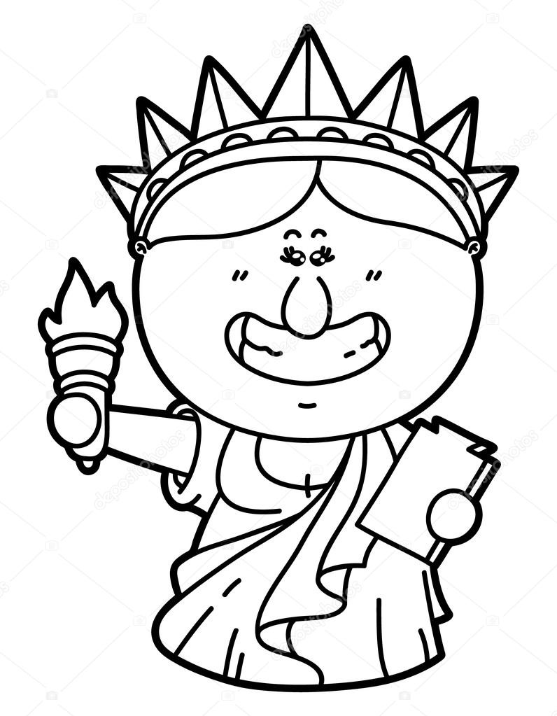 796x1023 Funny Statue Of Liberty. Stock Vector Boyusya