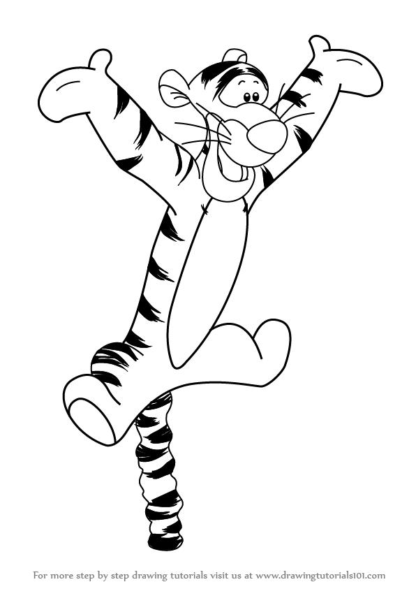 596x843 Learn How To Draw Tigger From Winnie The Pooh (Winnie The Pooh