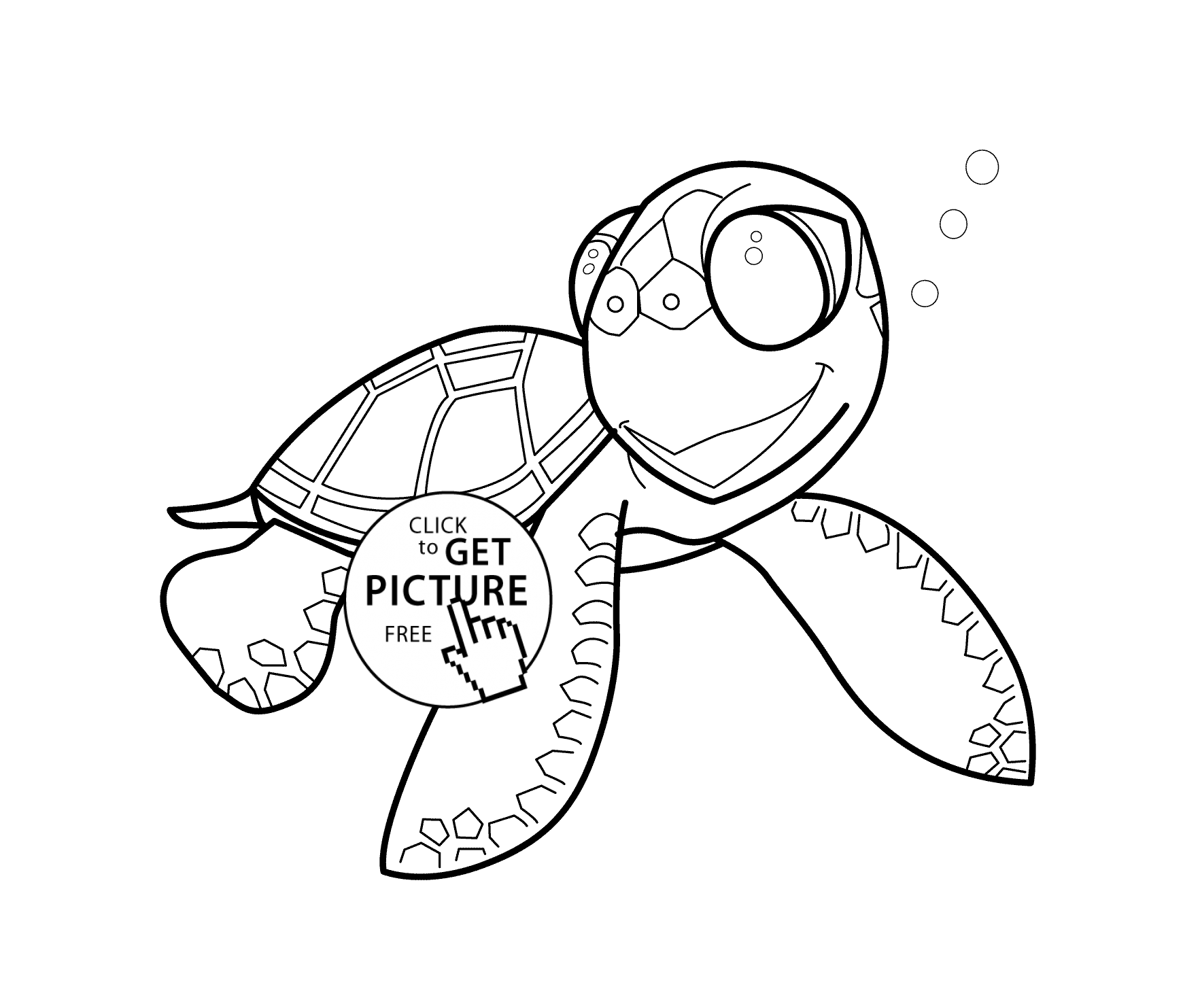 1740x1483 Little Turtle Cartoon Animals Coloring Pages For Kids, Printable Free