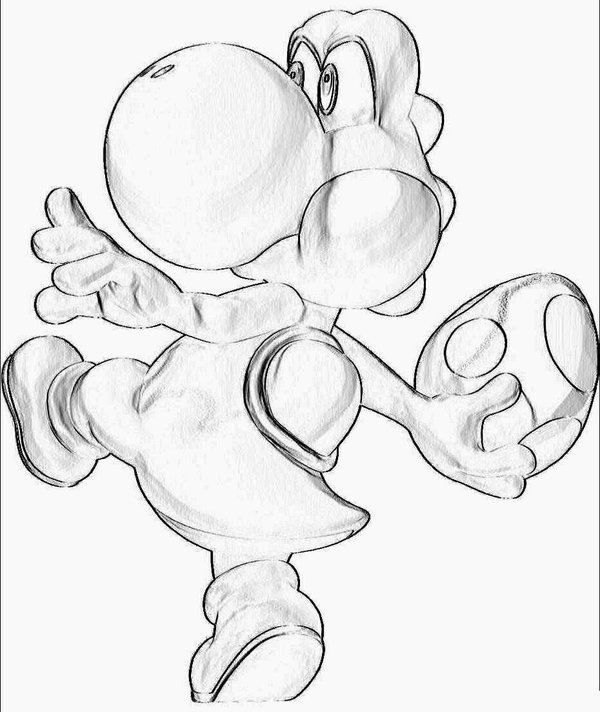 600x712 Yoshi Pencil Drawing By Nintendeviant