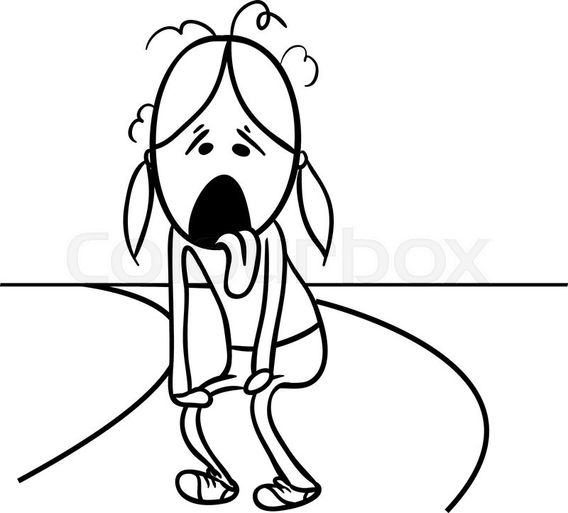 800x722 Tired Person After Jogging, Relax. Vector Cartoon Stock Vector