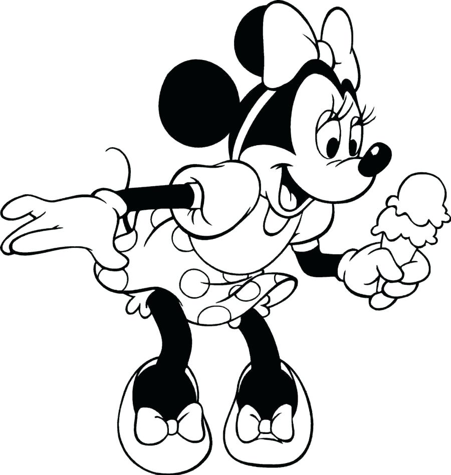 900x949 Mouse Coloring Pages Printable Free Baby Minnie Red And Black
