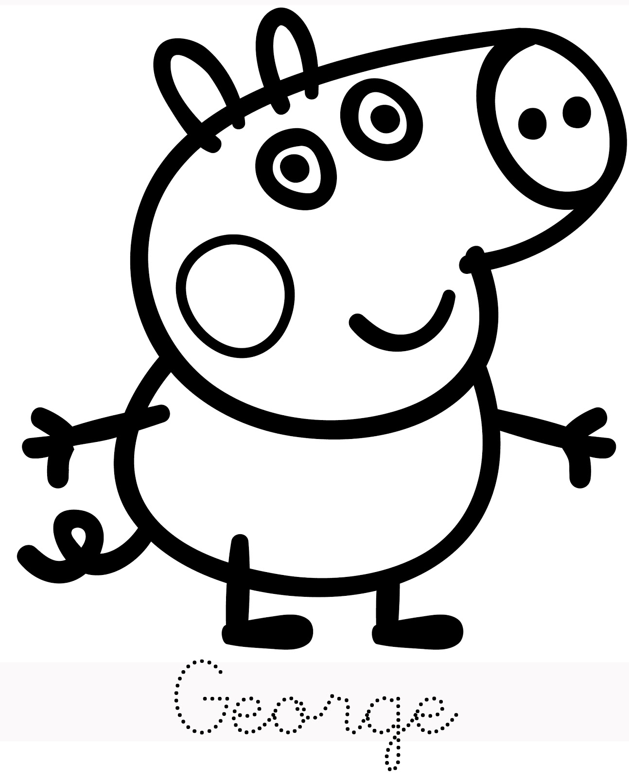 1294x1600 Peppa Pig Drawing Templates George Trace Colors, Children