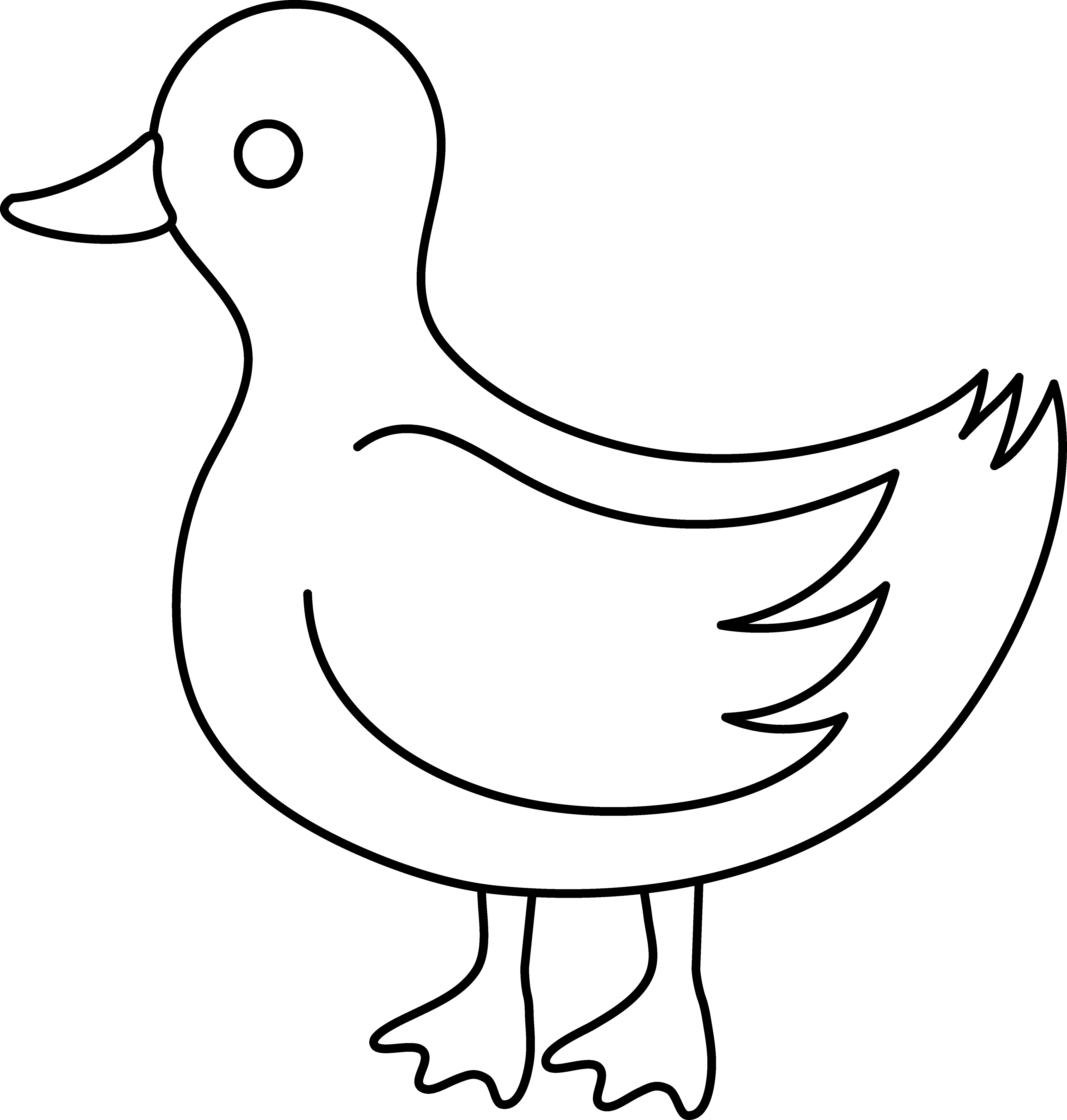 4890x5131 Clever Design Duck Outline Clipart Clipartxtras Images Drawing