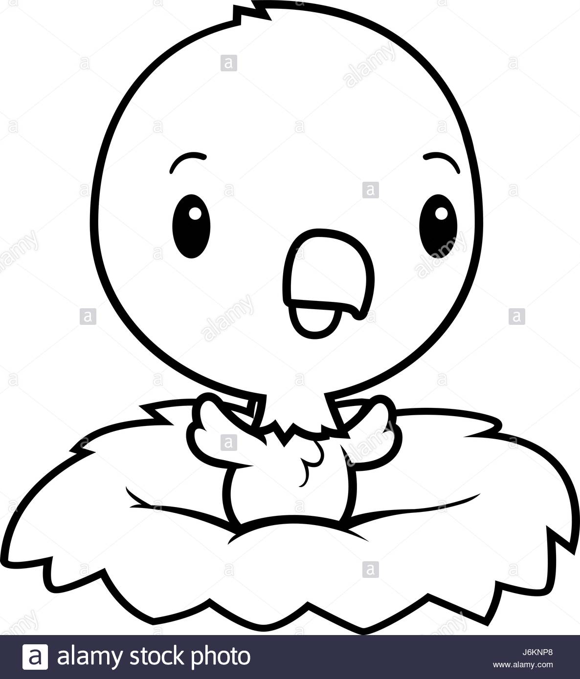 1186x1390 A Cartoon Illustration Of A Baby Eagle In A Nest Stock Vector Art