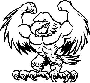 300x277 Muscle Car Cartoon Drawings Muscular Bald Eagle Decal Car