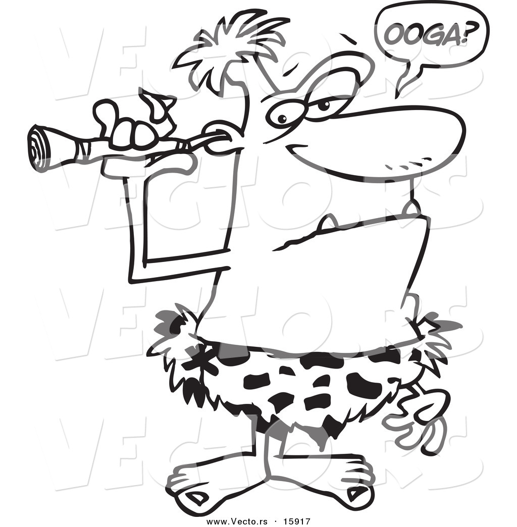 1024x1044 Vector Of A Cartoon Caveman Picking His Ear With A Stick