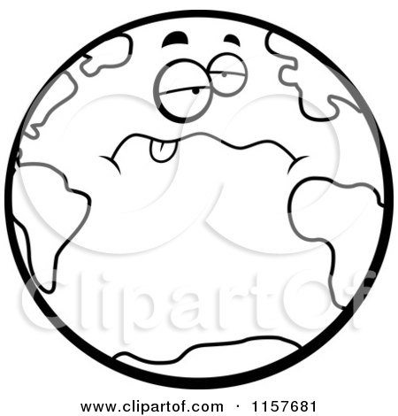 450x470 Cartoon Clipart Of A Black And White Drunk Earth Hanging Its