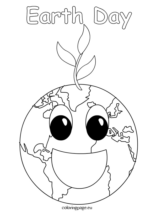 595x808 Earth Day Smiling Earth Coloring Page