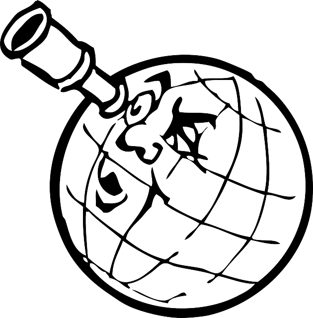630x640 Glass, Outline, World, Planet, Spyglass, Earth, Cartoon
