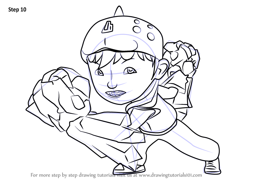 844x598 Learn How To Draw Boboiboy Earth From Boboiboy (Boboiboy) Step By