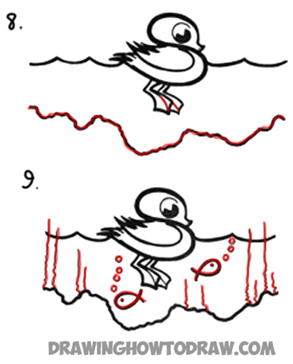 600x747 How To Draw A Cartoon Baby Duckling From The Letter