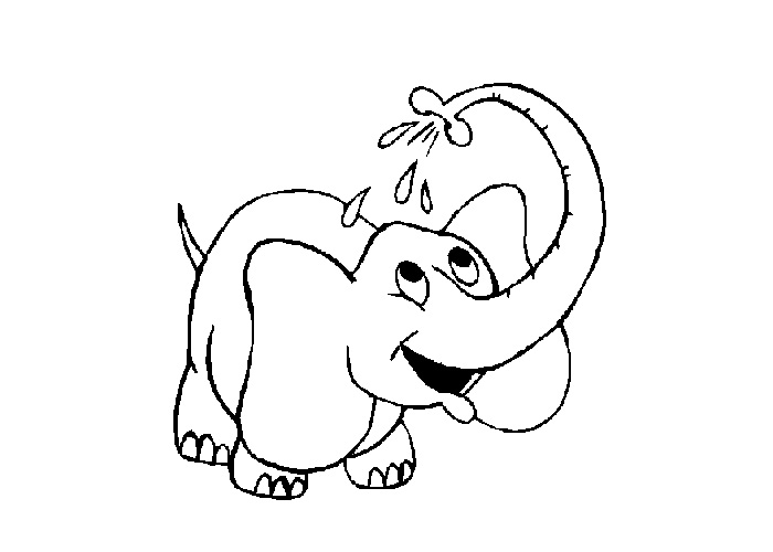 700x500 Cartoon Elephant Coloring Pages