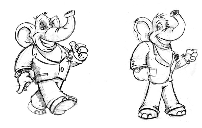 667x423 Cartoon Elephant Mascot, Mr.bucks
