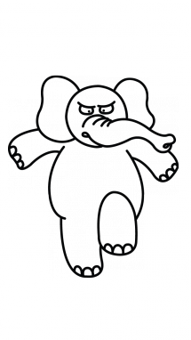 215x382 How To Draw An Angry Elephant, Easy Step By Step Drawing Tutorial