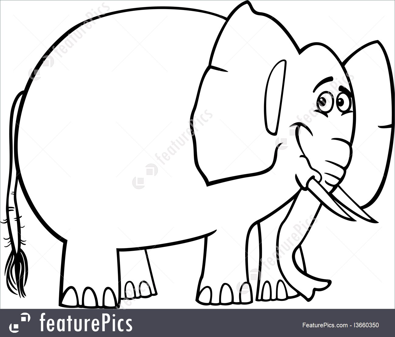 1300x1110 Wildlife Animals Cute Elephant Cartoon For Coloring Book