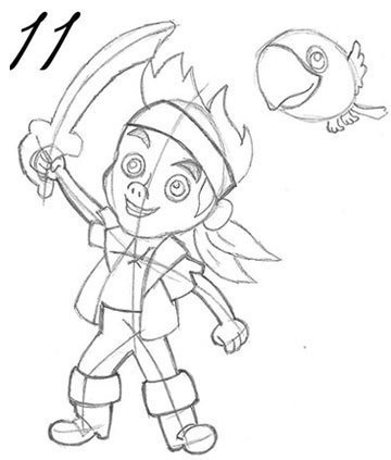 360x423 Step By Step Instruction How To Draw Jake From Jake And The Never