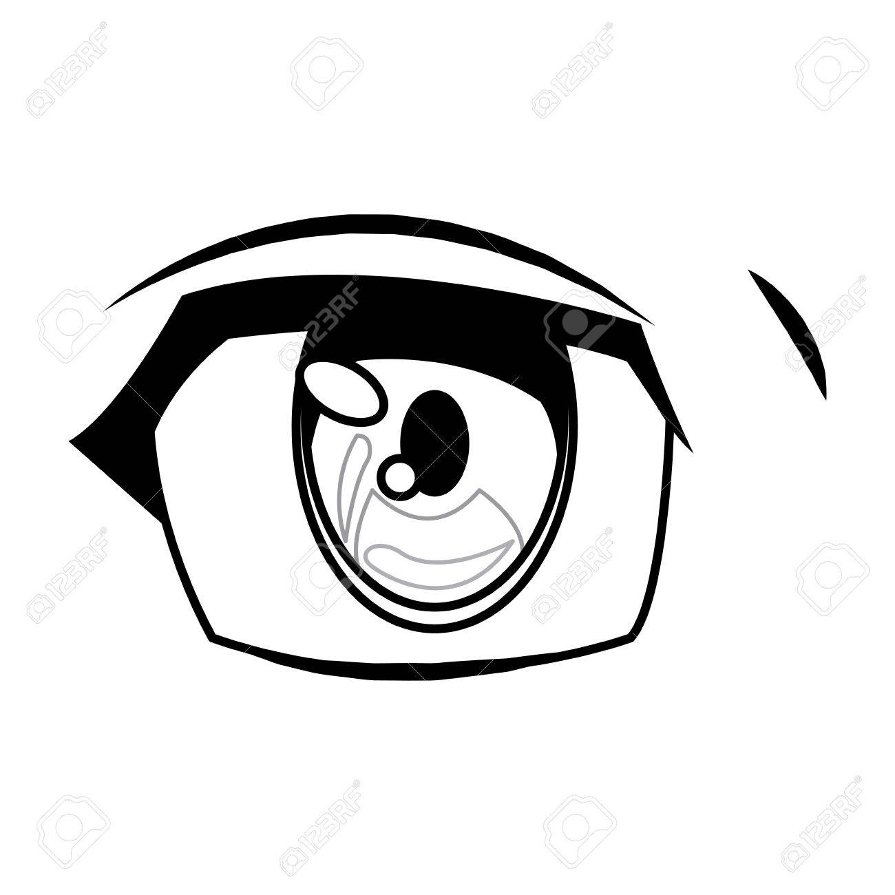 1300x1300 Anime Eye Manga Comic Expression Image Vector Illustration Royalty