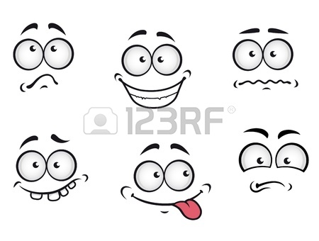 450x340 Cartoon Emotions Faces Set For Comics Design Royalty Free Cliparts
