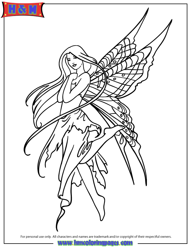 670x867 Flying Cartoon Fairy With Wings Coloring Page H Amp M Coloring Pages