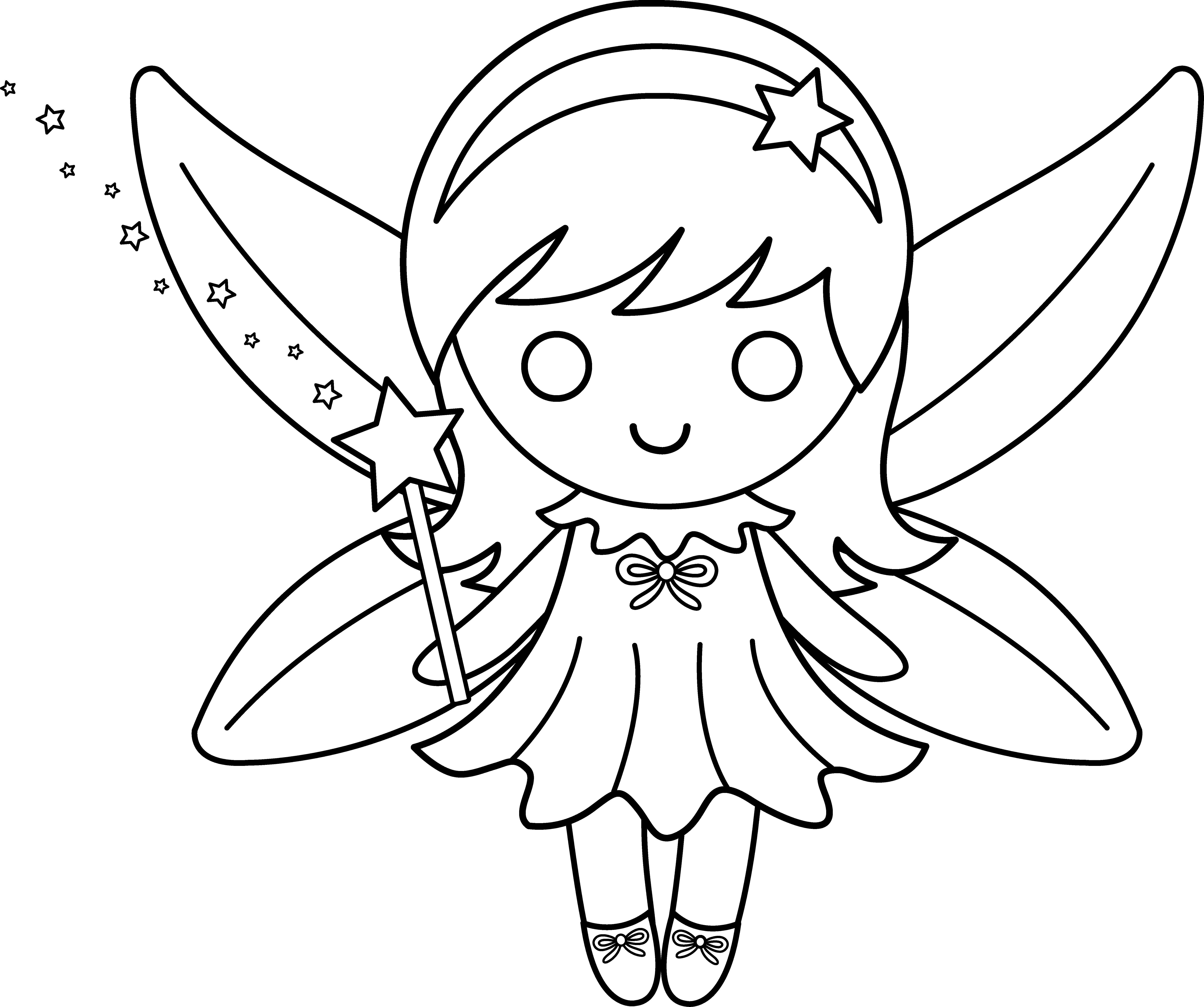 6902x5772 Cute Colorable Fairy Design