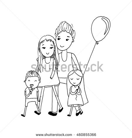 450x470 Drawn Child Family