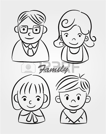 358x450 Hand Draw Cartoon Family Icon Royalty Free Cliparts, Vectors,