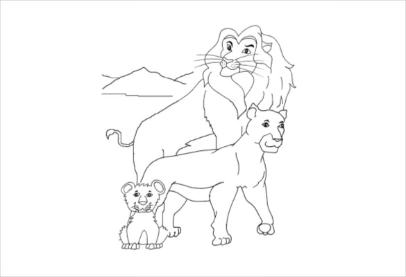 585x400 Lion Drawing Template Free Pdf Documents Download Free