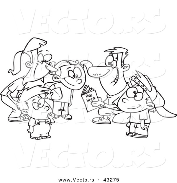 600x620 Vector Of A Happy Cartoon Family Huddling Together While Going