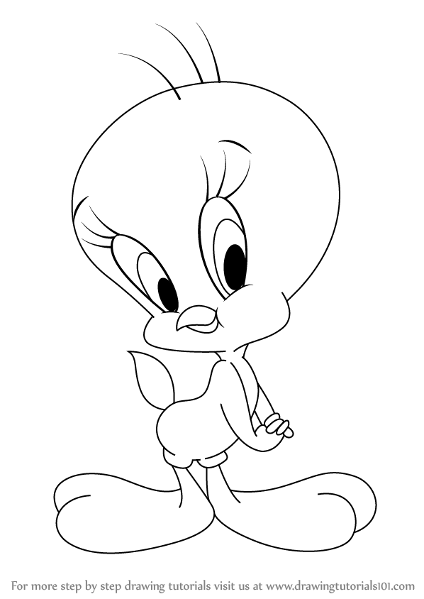 598x844 Learn How To Draw Tweety Bird (Tweety) Step By Step Drawing