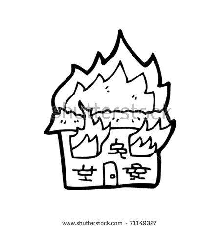 450x470 Fancy House On Fire Cartoon