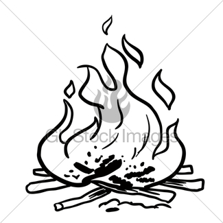 325x325 Simple Black And White Freehand Drawn Cartoon Fire Gl Stock Images