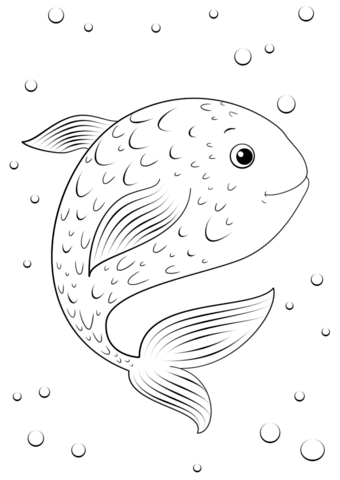 340x480 Cartoon Fish Coloring Page Free Printable Coloring Pages