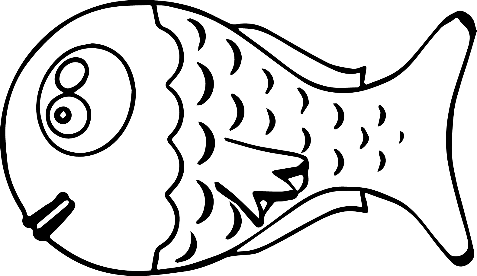 1579x915 Big Head Cartoon Fish Coloring Page Sheet Wecoloringpage