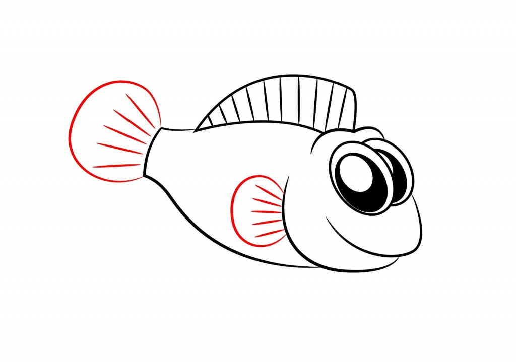 1024x723 How To Draw A Cartoon Fish How To Draw Cartoon Fish