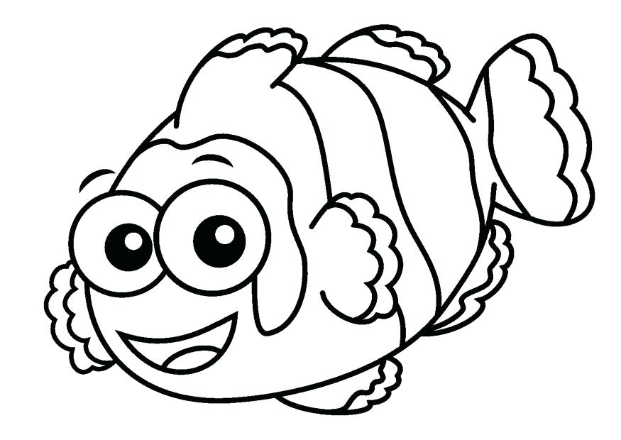 875x620 Cartoon Fish Coloring Pages