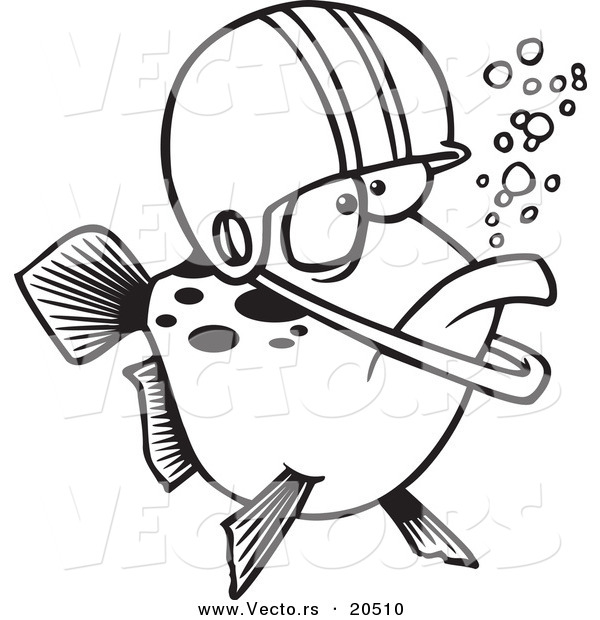 600x620 Vector Of A Cartoon Football Fish Wearing A Helmet
