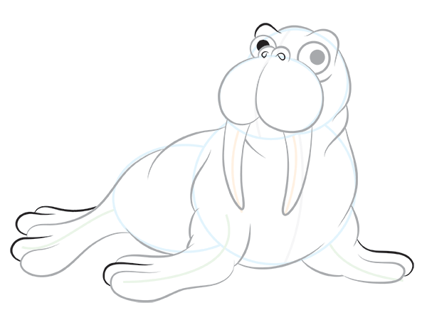 600x450 Cartoon Walrus Step By Step Drawing Lesson