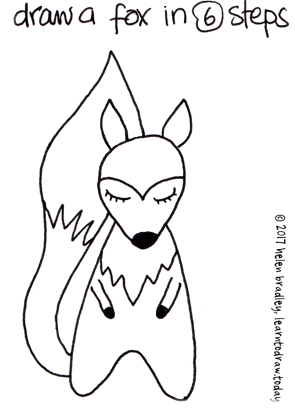 948x1319 Learn To Draw A Fox In Six Steps Learn To Draw