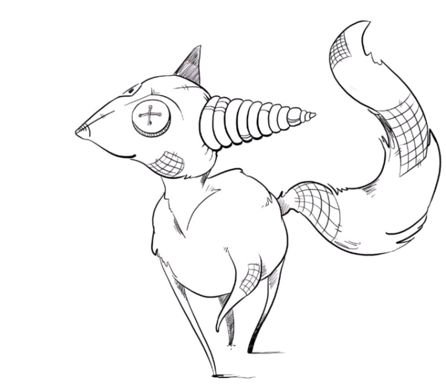 1540x1334 Pk Draw Drawing Process Cartoon Fox