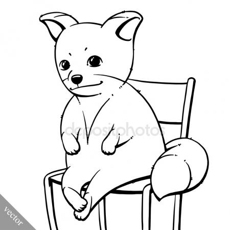 450x450 Funny Cartoon Cute Fat Fox Vector Illustration Stock Vector