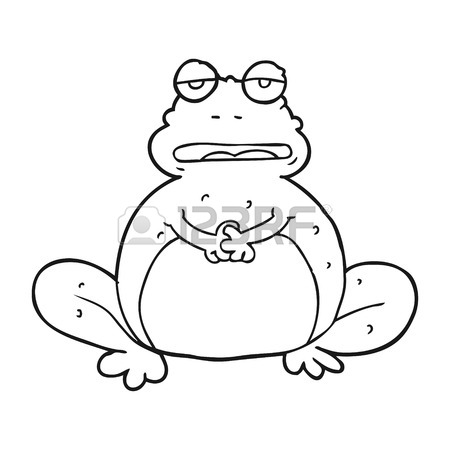 450x450 Freehand Drawn Black And White Cartoon Frog Royalty Free Cliparts